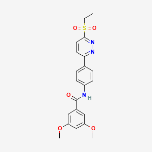 molecular formula C21H21N3O5S B2442069 N-{4-[6-(ethanesulfonyl)pyridazin-3-yl]phenyl}-3,5-dimethoxybenzamide CAS No. 1005307-98-1