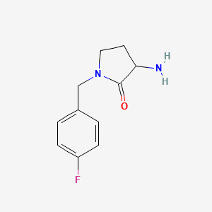 molecular formula C11H13FN2O B2442086 3-Amino-1-(4-fluorobenzyl)pyrrolidin-2-one CAS No. 1247800-80-1