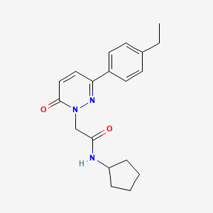 molecular formula C19H23N3O2 B2442091 N-cyclopentyl-2-[3-(4-ethylphenyl)-6-oxo-1,6-dihydropyridazin-1-yl]acetamide CAS No. 942007-73-0