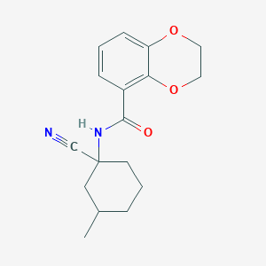 molecular formula C17H20N2O3 B2442103 N-(1-Cyano-3-methylcyclohexyl)-2,3-dihydro-1,4-benzodioxine-5-carboxamide CAS No. 1385338-37-3