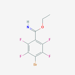 molecular formula C9H6BrF4NO B2442104 Ethyl 4-bromo-2,3,5,6-tetrafluorobenzenecarboximidate CAS No. 1260860-60-3