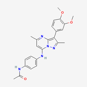 molecular formula C24H25N5O3 B2442114 N-(4-{[3-(3,4-dimethoxyphenyl)-2,5-dimethylpyrazolo[1,5-a]pyrimidin-7-yl]amino}phenyl)acetamide CAS No. 902037-96-1