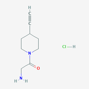 B2442117 2-Amino-1-(4-ethynylpiperidin-1-yl)ethanone hydrochloride CAS No. 550378-32-0