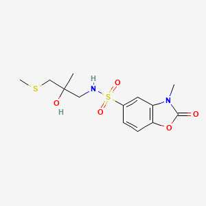 molecular formula C13H18N2O5S2 B2442120 N-(2-hydroxy-2-methyl-3-(methylthio)propyl)-3-methyl-2-oxo-2,3-dihydrobenzo[d]oxazole-5-sulfonamide CAS No. 1448075-61-3