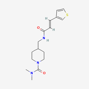 molecular formula C16H23N3O2S B2442135 N,N-dimethyl-4-{[(2E)-3-(thiophen-3-yl)prop-2-enamido]methyl}piperidine-1-carboxamide CAS No. 2097939-49-4