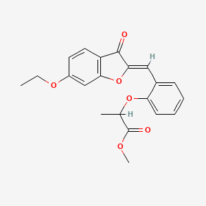 molecular formula C21H20O6 B2442140 (Z)-methyl 2-(2-((6-ethoxy-3-oxobenzofuran-2(3H)-ylidene)methyl)phenoxy)propanoate CAS No. 881042-71-3
