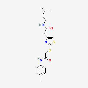 molecular formula C19H25N3O2S2 B2442141 N-isopentyl-2-(2-((2-oxo-2-(p-tolylamino)ethyl)thio)thiazol-4-yl)acetamide CAS No. 941921-91-1