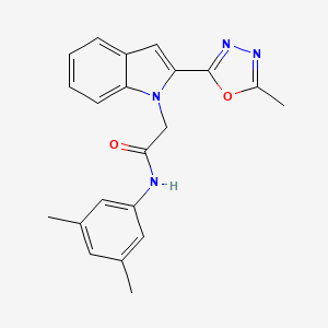 molecular formula C21H20N4O2 B2442170 N-(3,5-dimethylphenyl)-2-[2-(5-methyl-1,3,4-oxadiazol-2-yl)-1H-indol-1-yl]acetamide CAS No. 923164-70-9