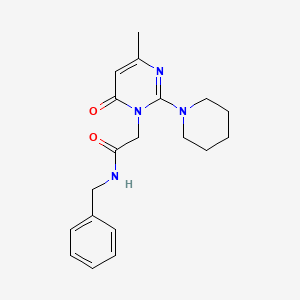 molecular formula C19H24N4O2 B2442172 N-benzyl-2-[4-methyl-6-oxo-2-(piperidin-1-yl)-1,6-dihydropyrimidin-1-yl]acetamide CAS No. 1251692-39-3