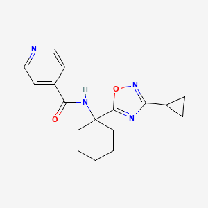 molecular formula C17H20N4O2 B2442197 N-[1-(3-CYCLOPROPYL-1,2,4-OXADIAZOL-5-YL)CYCLOHEXYL]PYRIDINE-4-CARBOXAMIDE CAS No. 1396765-68-6