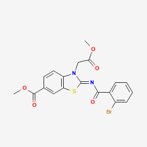 molecular formula C19H15BrN2O5S B2442240 methyl (2Z)-2-[(2-bromobenzoyl)imino]-3-(2-methoxy-2-oxoethyl)-2,3-dihydro-1,3-benzothiazole-6-carboxylate CAS No. 865197-47-3