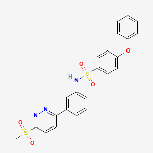 molecular formula C23H19N3O5S2 B2442243 N-[3-(6-methanesulfonylpyridazin-3-yl)phenyl]-4-phenoxybenzene-1-sulfonamide CAS No. 1005297-48-2