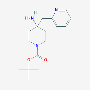 molecular formula C16H25N3O2 B2442255 tert-Butyl 4-amino-4-(pyridin-2-ylmethyl)piperidine-1-carboxylate CAS No. 1707714-49-5