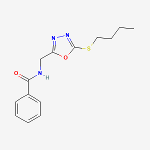 molecular formula C14H17N3O2S B2442257 N-((5-(butylthio)-1,3,4-oxadiazol-2-yl)methyl)benzamide CAS No. 941985-27-9