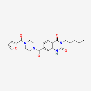7-(4-(furan-2-carbonyl)piperazine-1-carbonyl)-3-pentylquinazoline-2,4(1H,3H)-dione