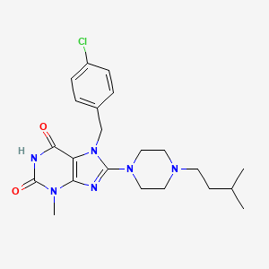 7-[(4-Chlorophenyl)methyl]-3-methyl-8-[4-(3-methylbutyl)piperazin-1-yl]purine-2,6-dione
