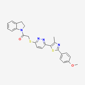 1-(Indolin-1-yl)-2-((6-(2-(4-methoxyphenyl)-4-methylthiazol-5-yl)pyridazin-3-yl)thio)ethanone