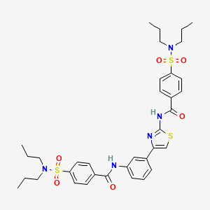 molecular formula C35H43N5O6S3 B2442268 4-(DIPROPYLSULFAMOYL)-N-(3-{2-[4-(DIPROPYLSULFAMOYL)BENZAMIDO]-1,3-THIAZOL-4-YL}PHENYL)BENZAMIDE CAS No. 391222-85-8