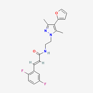 (E)-3-(2,5-difluorophenyl)-N-(2-(4-(furan-2-yl)-3,5-dimethyl-1H-pyrazol-1-yl)ethyl)acrylamide