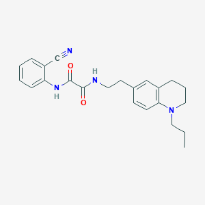 molecular formula C23H26N4O2 B2442274 N'-(2-cyanophenyl)-N-[2-(1-propyl-1,2,3,4-tetrahydroquinolin-6-yl)ethyl]ethanediamide CAS No. 955793-15-4
