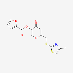 6-(((4-methylthiazol-2-yl)thio)methyl)-4-oxo-4H-pyran-3-yl furan-2-carboxylate