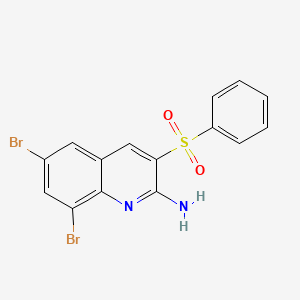 3-(Benzenesulfonyl)-6,8-dibromoquinolin-2-amine