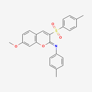 7-methoxy-N-(4-methylphenyl)-3-(4-methylphenyl)sulfonylchromen-2-imine