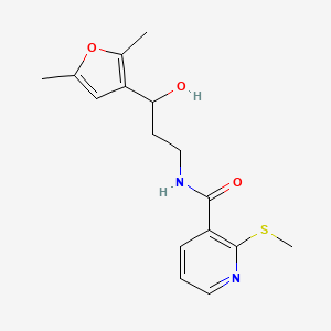 N-(3-(2,5-dimethylfuran-3-yl)-3-hydroxypropyl)-2-(methylthio)nicotinamide
