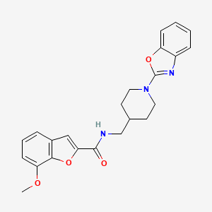 N-((1-(benzo[d]oxazol-2-yl)piperidin-4-yl)methyl)-7-methoxybenzofuran-2-carboxamide