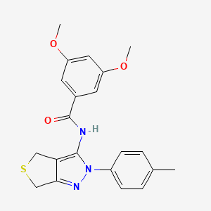 3,5-dimethoxy-N-[2-(4-methylphenyl)-4,6-dihydrothieno[3,4-c]pyrazol-3-yl]benzamide