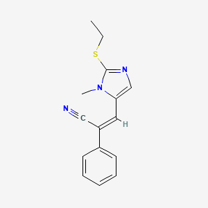 3-[2-(ethylsulfanyl)-1-methyl-1H-imidazol-5-yl]-2-phenylacrylonitrile