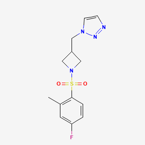 1-[[1-(4-Fluoro-2-methylphenyl)sulfonylazetidin-3-yl]methyl]triazole