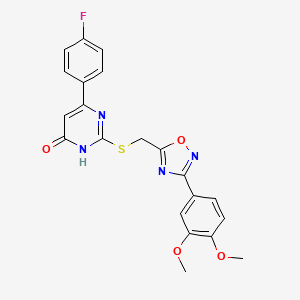 2-({[3-(3,4-Dimethoxyphenyl)-1,2,4-oxadiazol-5-yl]methyl}sulfanyl)-6-(4-fluorophenyl)-4-pyrimidinol