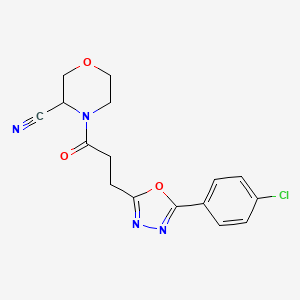 4-[3-[5-(4-Chlorophenyl)-1,3,4-oxadiazol-2-yl]propanoyl]morpholine-3-carbonitrile