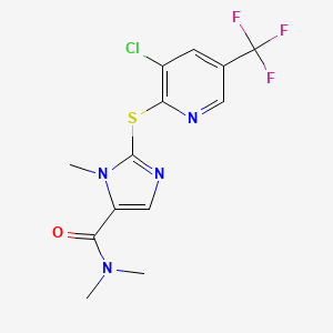 2-((3-Chloro-5-(trifluoromethyl)-2-pyridinyl)sulfanyl)-N,N,1-trimethyl-1H-imidazole-5-carboxamide
