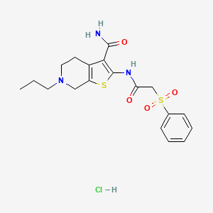 2-(2-(Phenylsulfonyl)acetamido)-6-propyl-4,5,6,7-tetrahydrothieno[2,3-c]pyridine-3-carboxamide hydrochloride