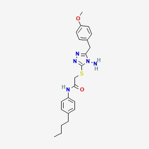2-[[4-amino-5-[(4-methoxyphenyl)methyl]-1,2,4-triazol-3-yl]sulfanyl]-N-(4-butylphenyl)acetamide