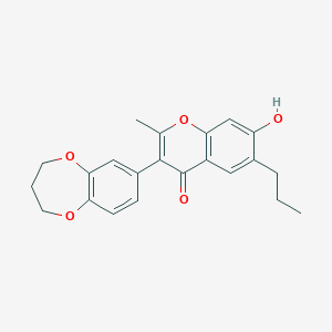 molecular formula C22H22O5 B2442336 3-(3,4-dihydro-2H-1,5-benzodioxepin-7-yl)-7-hydroxy-2-methyl-6-propyl-4H-chromen-4-one CAS No. 170511-46-3