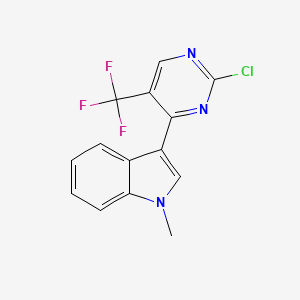 molecular formula C14H9ClF3N3 B2442343 3-(2-chloro-5-(trifluoromethyl)pyrimidin-4-yl)-1-methyl-1H-indole CAS No. 1903753-93-4
