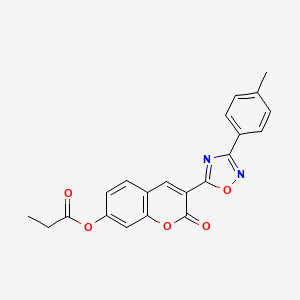 3-[3-(4-methylphenyl)-1,2,4-oxadiazol-5-yl]-2-oxo-2H-chromen-7-yl propanoate