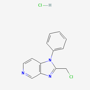 molecular formula C13H11Cl2N3 B2442353 2-(Chloromethyl)-1-phenylimidazo[4,5-c]pyridine;hydrochloride CAS No. 2418703-75-8