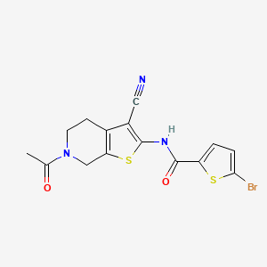 molecular formula C15H12BrN3O2S2 B2442360 N-(6-乙酰基-3-氰基-4,5,6,7-四氢噻吩[2,3-c]吡啶-2-基)-5-溴噻吩-2-甲酰胺 CAS No. 864858-65-1