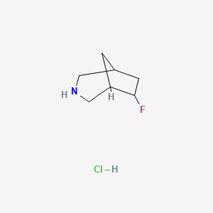 molecular formula C7H13ClFN B2442375 6-Fluoro-3-azabicyclo[3.2.1]octane;hydrochloride CAS No. 2413904-78-4
