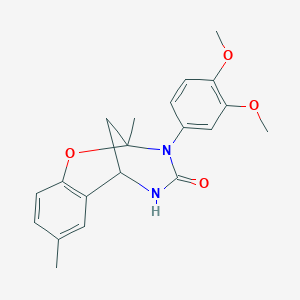 3-(3,4-dimethoxyphenyl)-2,8-dimethyl-5,6-dihydro-2H-2,6-methanobenzo[g][1,3,5]oxadiazocin-4(3H)-one