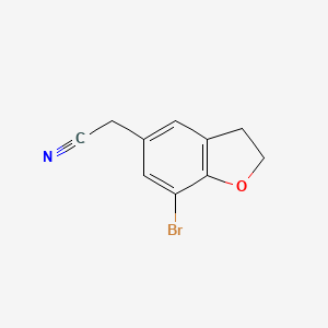 molecular formula C10H8BrNO B2442383 2-(7-Bromo-2,3-dihydro-1-benzofuran-5-yl)acetonitrile CAS No. 1782457-66-2