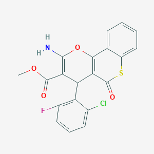 molecular formula C20H13ClFNO4S B2442386 methyl 2-amino-4-(2-chloro-6-fluorophenyl)-5-oxo-4H,5H-thiochromeno[4,3-b]pyran-3-carboxylate CAS No. 939894-16-3