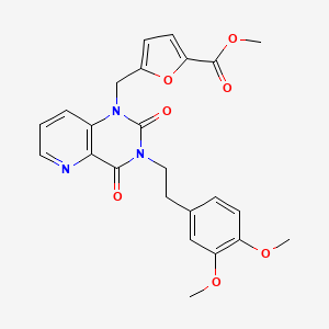molecular formula C24H23N3O7 B2442393 methyl 5-((3-(3,4-dimethoxyphenethyl)-2,4-dioxo-3,4-dihydropyrido[3,2-d]pyrimidin-1(2H)-yl)methyl)furan-2-carboxylate CAS No. 921569-73-5