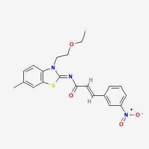 (2E,NZ)-N-(3-(2-ethoxyethyl)-6-methylbenzo[d]thiazol-2(3H)-ylidene)-3-(3-nitrophenyl)acrylamide