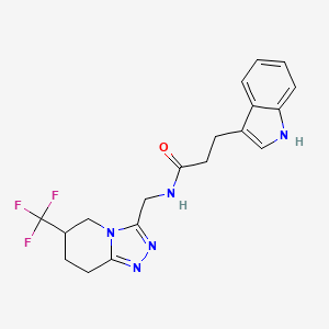 3-(1H-indol-3-yl)-N-((6-(trifluoromethyl)-5,6,7,8-tetrahydro-[1,2,4]triazolo[4,3-a]pyridin-3-yl)methyl)propanamide