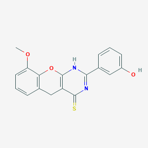molecular formula C18H14N2O3S B2442406 2-(3-hydroxyphenyl)-9-methoxy-3H-chromeno[2,3-d]pyrimidine-4(5H)-thione CAS No. 866807-92-3